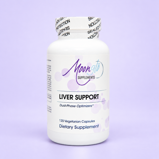 MoonGlo LIVER SUPPORT on a soft lavender background