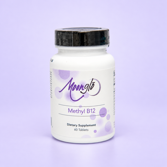 MoonGlo Methyl B12 on a soft lavender background